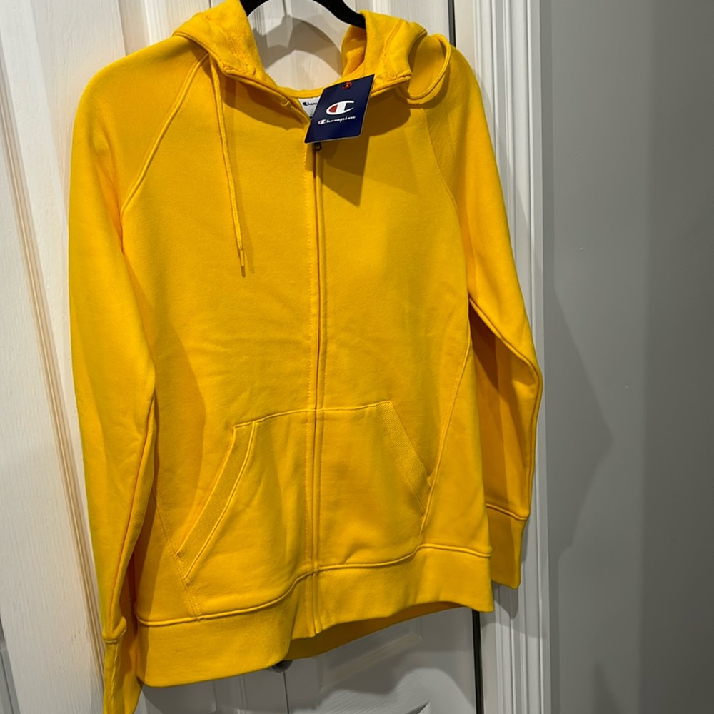 Champion bright yellow zip up hoodie